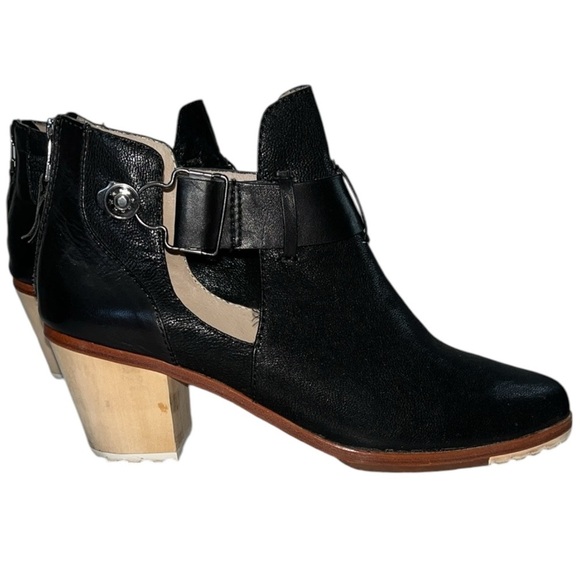 Matt Bernson Cut Out Ankle Boot Leather Size 8m Black - Picture 5 of 10